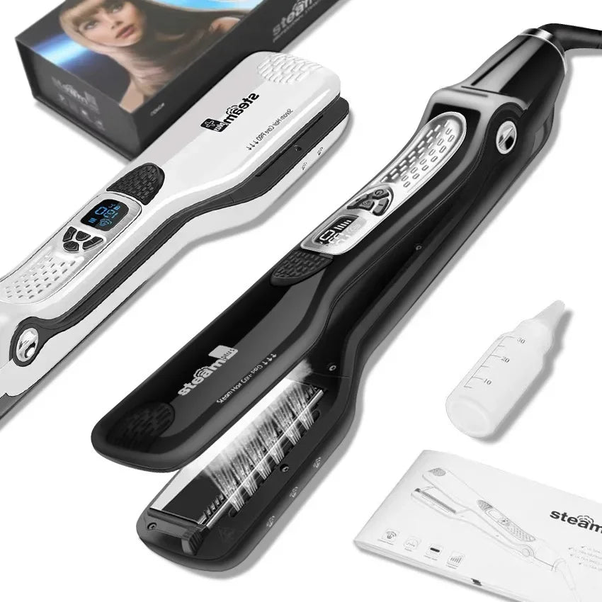 High quality   Wide Plate Steam Hair Straightener Temperature Controlled Perm Negative Ions Do Not Hurt Hair Ceramic Plate Strai