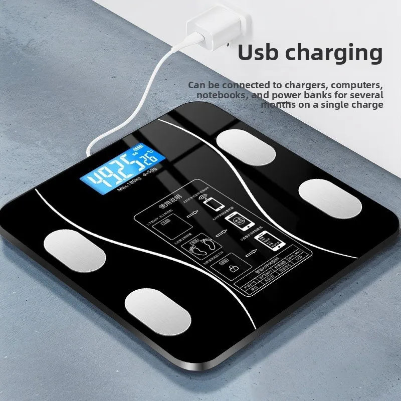 New USB Intelligent and Precise Home Fat Scale,Body Fat Scale,Adult Body Scale,Small Electronic Scale, Weighing Scale Body Scale