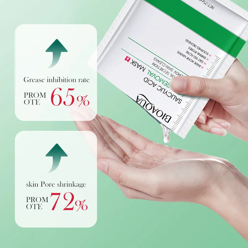 BIOAQUA Salicylic Acid Acne Removal Facial Masks Moisturizing Anti-Aging Nourishing Anti Acne Face Mask Skin Care Products