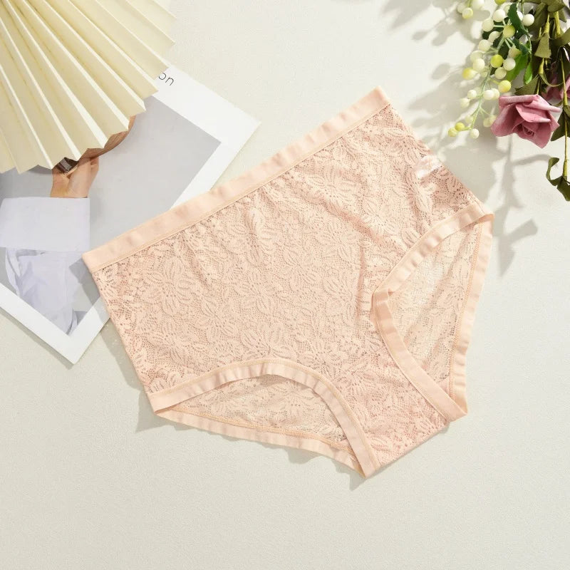 2Pcs/Set Women Sexy Panties Hollow Out Lace Floral Ladies Briefs Low Waist Solid Comfortable Hot Sale Female Underpants S-XXL