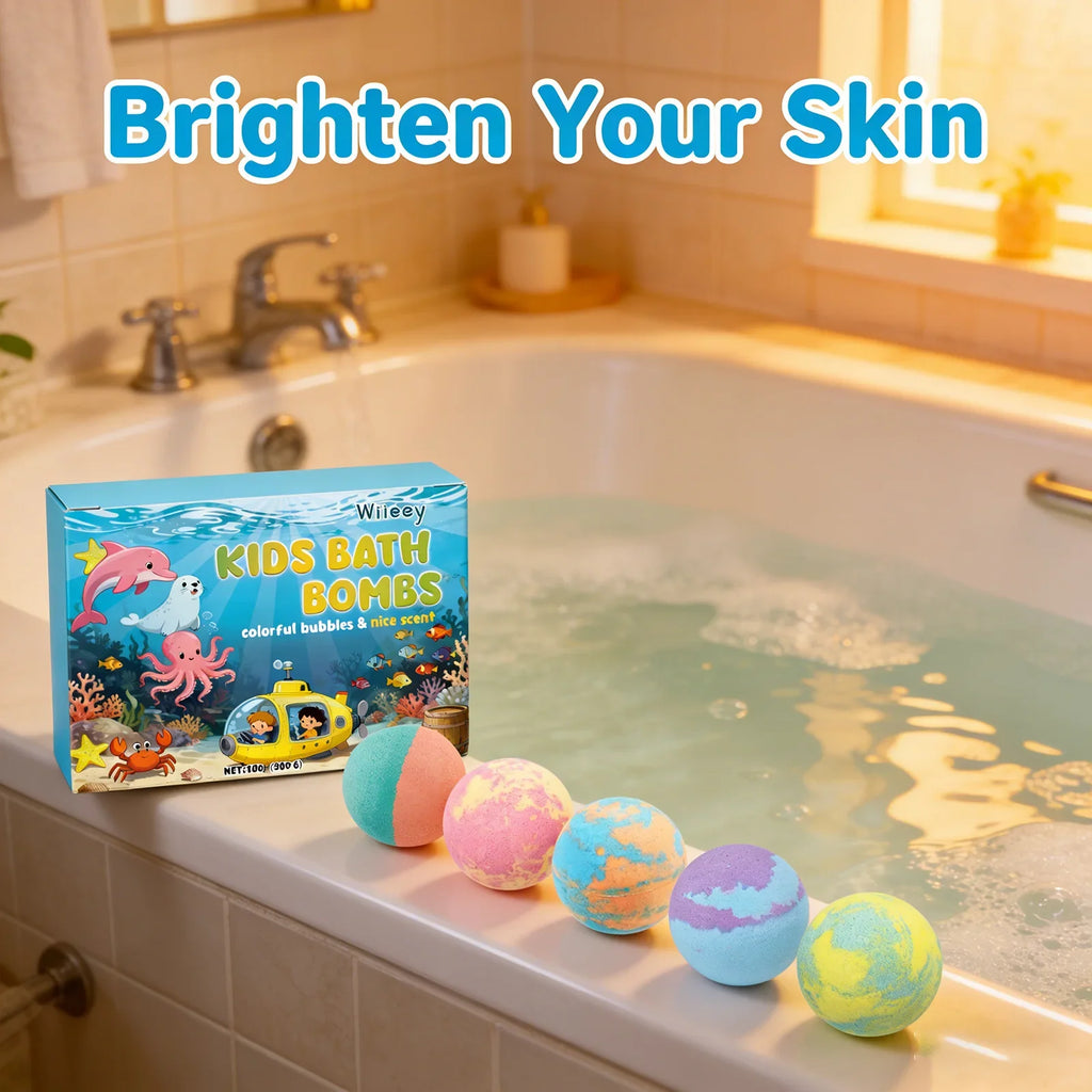 Bath Bombs for Kids Gentle Cleansing Skin Moisturizing Relax Body Exfoliating Relieve Stress Anxiety Fragrance Bubble Bath Ball