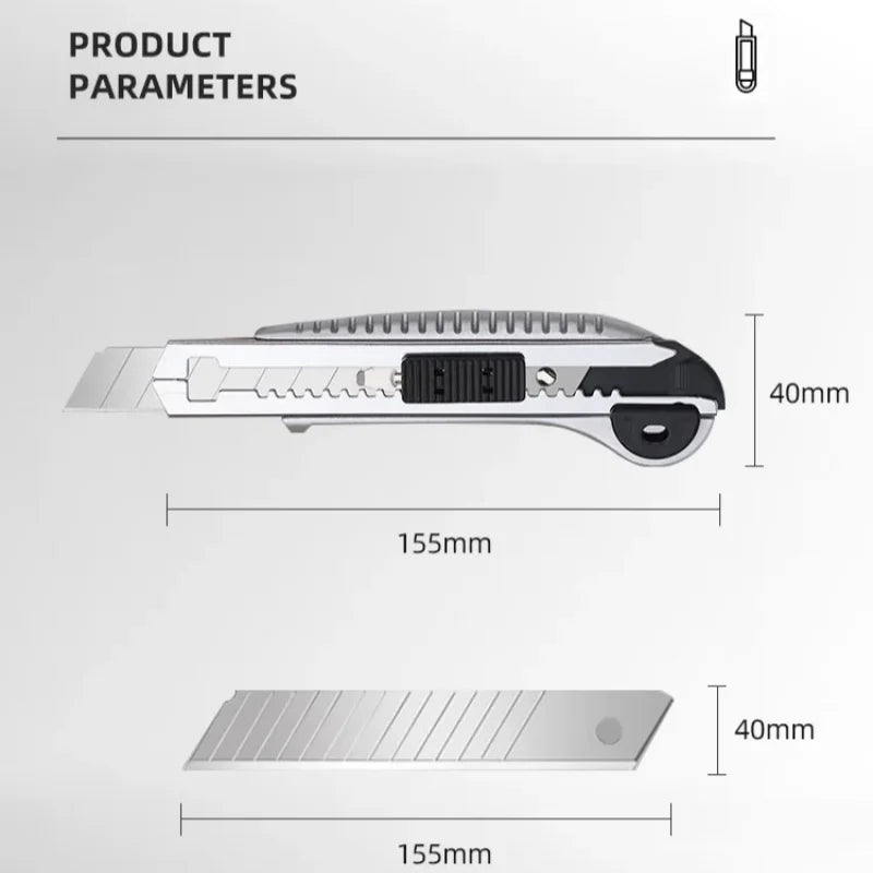 Art Knife Heavy Duty All Steel Thickened Large All Stainless Steel Wallpaper Knife Industrial Grade Durable Tool Holder