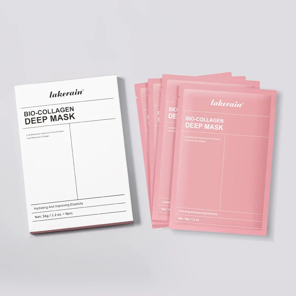 4pcs Bio-Collagen Deep Face Mask Overnight Mask Moisturizing Improvement Pore Brightening Face Firming Skincare