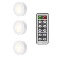 LED Puck Light Wireless Under Cabinet Lights with Remote Control Dimmable Battery Powered Night Lamp for Kitchen Closet Wardrobe
