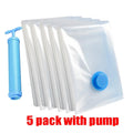 Vacuum Storage Bags 8-18Pc Space Saver Bag Travel Rechargable Air Pump Various Seal Bag Pump for Compress Clothe Blanket Luggage