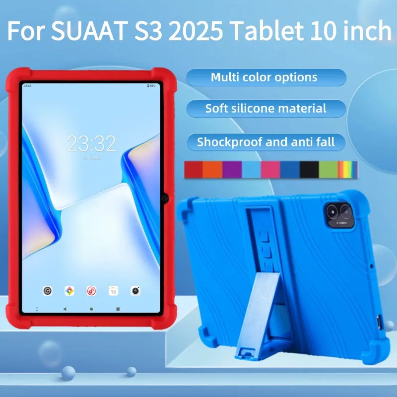 For SUAAT S3 Tablet Android 14 Tablet 10 inch Tablet  SUAAT S3 Children Safe Shockproof Silicon Stand Cover