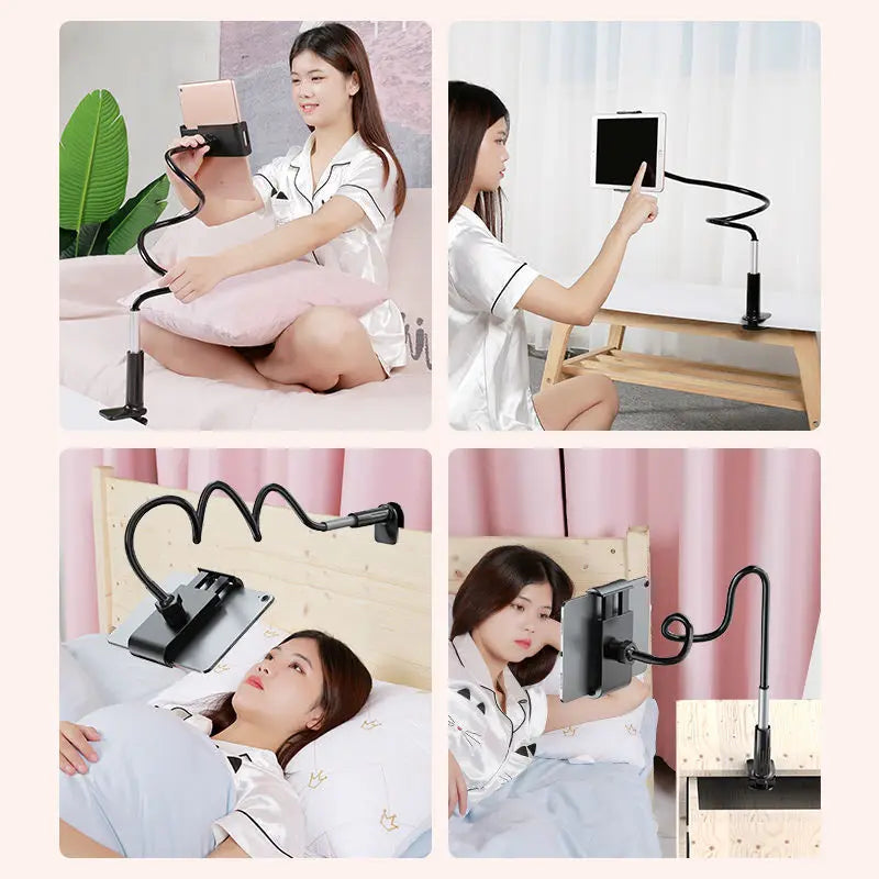 Gooseneck Tablet Holder Desk Lazy Phone Holder With Flexible Phone Clip Phone Tablet Bracket For IPad Tablet Stand Accessories
