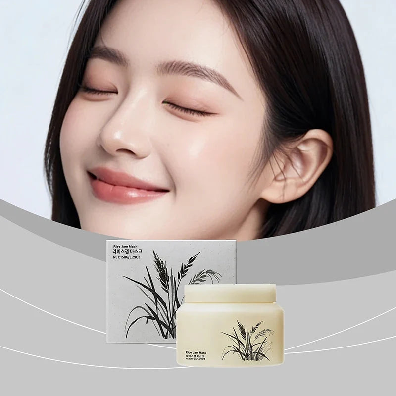 Rice Jam Mask,Body Face Smooth Soft Radiant Skin Smeared Mask,Deep Cleansing Hydrating,Korean Moisturizing Purifying Skincare