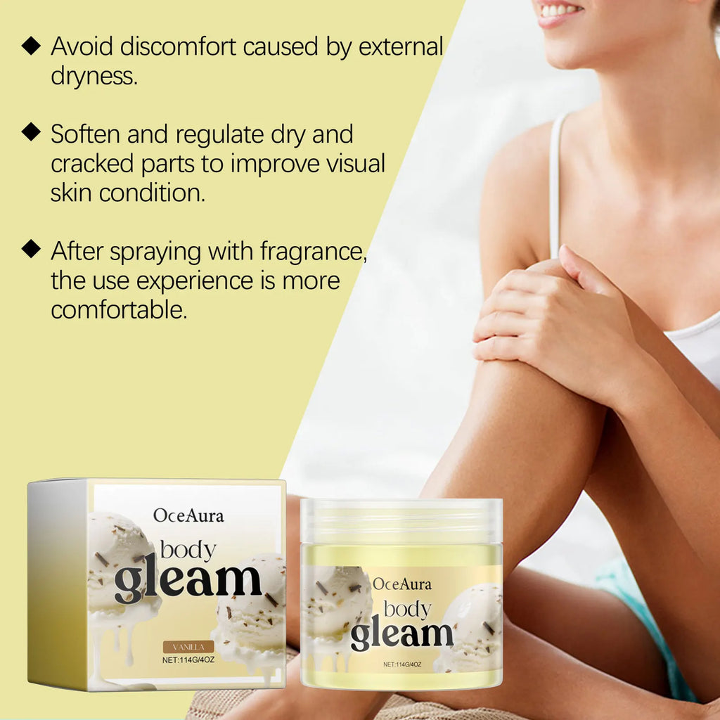 Vanilla Body Butter Moisturizer Smooth Skin Elasticity Increased Improve Dryness Non-Greasy Vanilla Body Cream Nourish Skin Care
