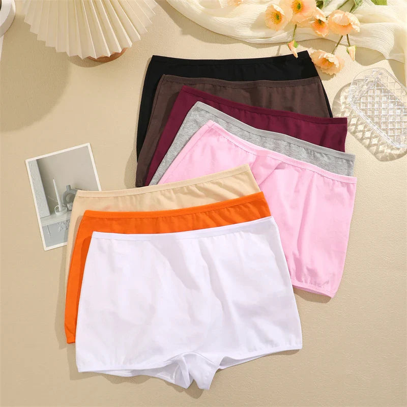 2Pcs/Set Women's Panties Cotton Seamless Sports Boxers Underwear Female Solid Color Briefs Lingerie Intimate Underpants XS-XL