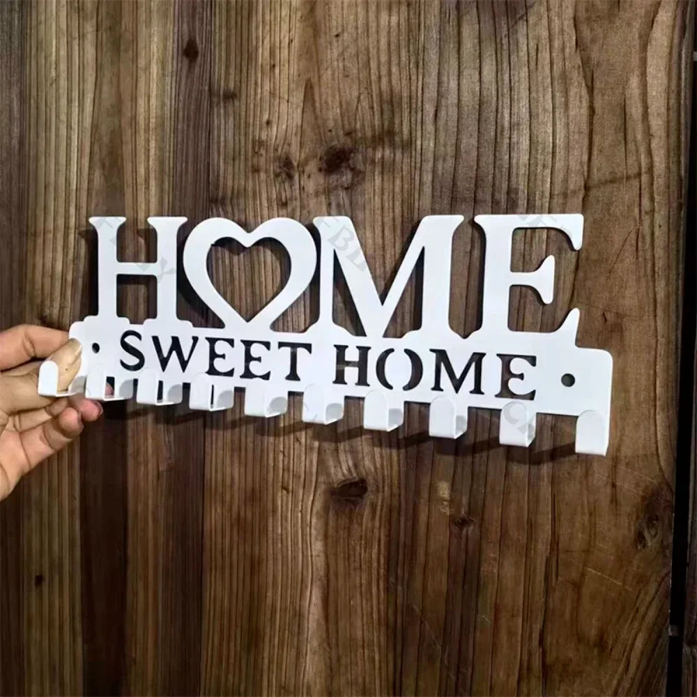 1pc Metal Wall Hooks Key Holder, Wall Mounted Coat Rack, Iron Art Decor For Home Kitchen Door