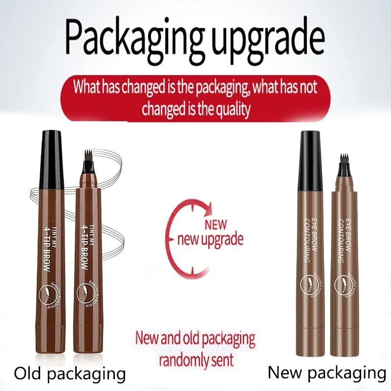 Four-pronged eyebrow pencil, four-end, long-lasting, non-smudged, water-resistant, anti-smudged eyebrow pencil