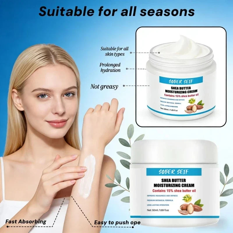 Ceramide Shea Butter Hyaluronic Acid Daily Moisturizing Cream 50ml Deep Hydration Skin Barrier Repair Anti‑Dryness