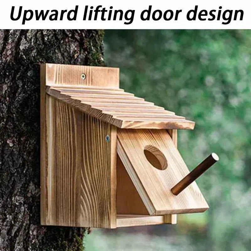 Wooden Bird House Outdoors Garden Decorative Bird Nests Tree Pine Wood Birds Cages Cheap Small Parrot Nesting Pet Supplies