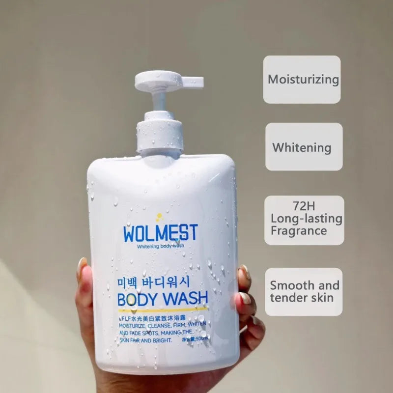 Whitening Body Wash Shower Gel Deep Cleansing Removing Dirt Dead Skin Oil Control Even Skin Tone To Lighten Pigmentation 500ml