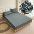 90/120/150/180x200 Fitted Bed Sheet With Elastic Band Solid Color Mattress Covers Protector Single Double King Beds Polyester