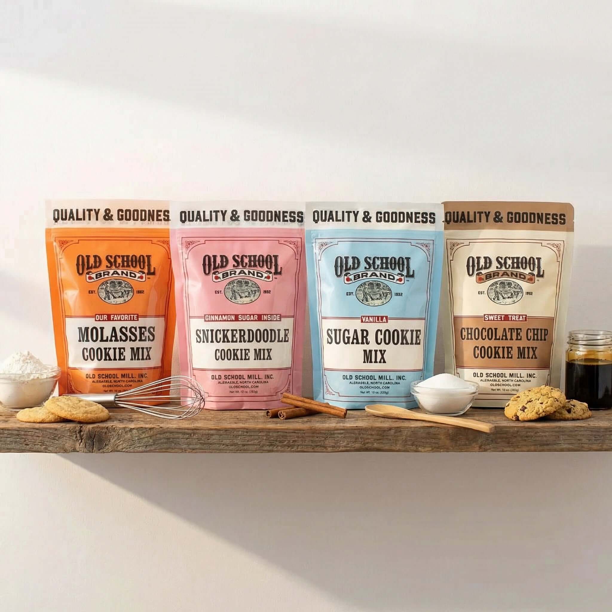 Old School Brand 4-Flavor Cookie Mix Collection