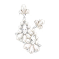 Marquise Stone Center Pearl Evening Earrings
