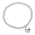Stainless Steel Ball Charm Pointed Stretch Bracelet