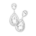 Teardrop Crystal Rhinestone Dangle Evening Earrings