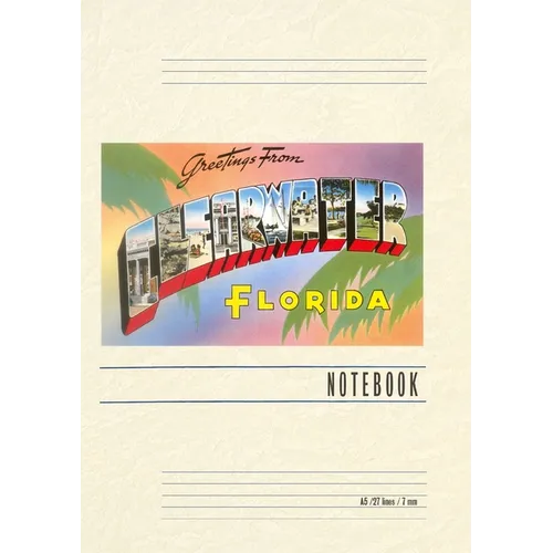 Vintage Lined Notebook Greetings from Clearwater, Florida - Paperback