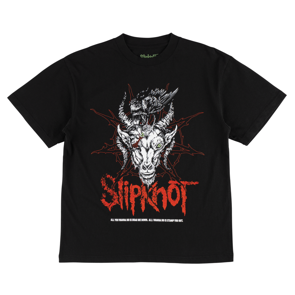Welcome x Slipknot Spit It Out Boxy Garment-Dyed Tee - Black