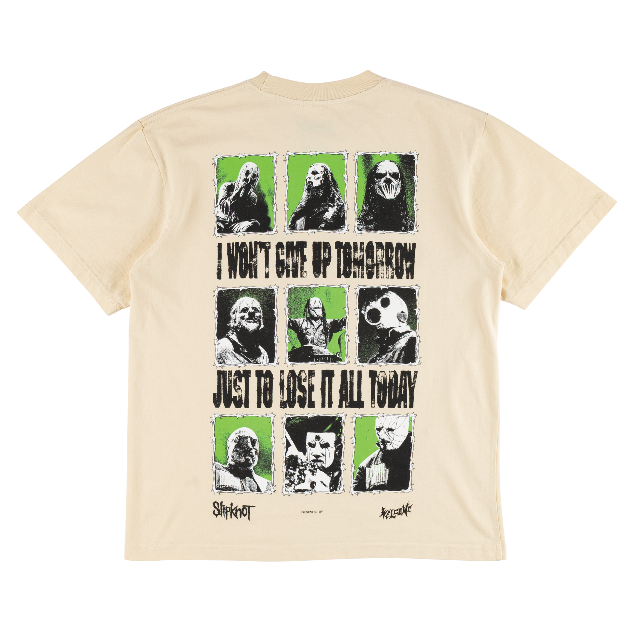 Welcome x Slipknot Tomorrow Boxy Garment-Dyed Tee - Bone