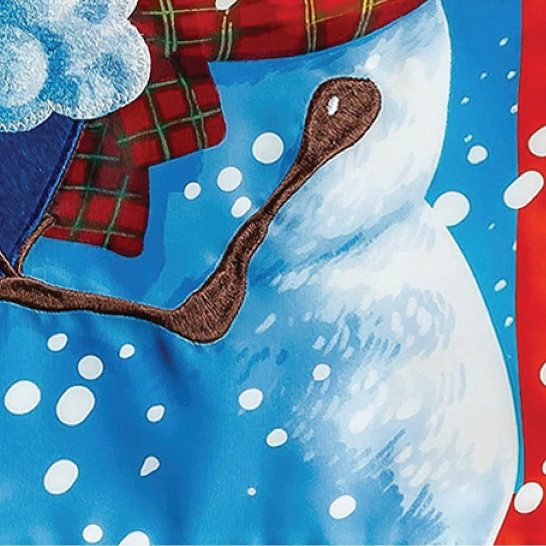 Snowman with Bouquet Garden Flag 2 Sided