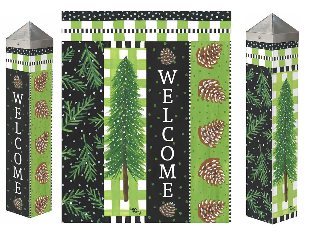 Snowy Pines 20 Inch Art Pole