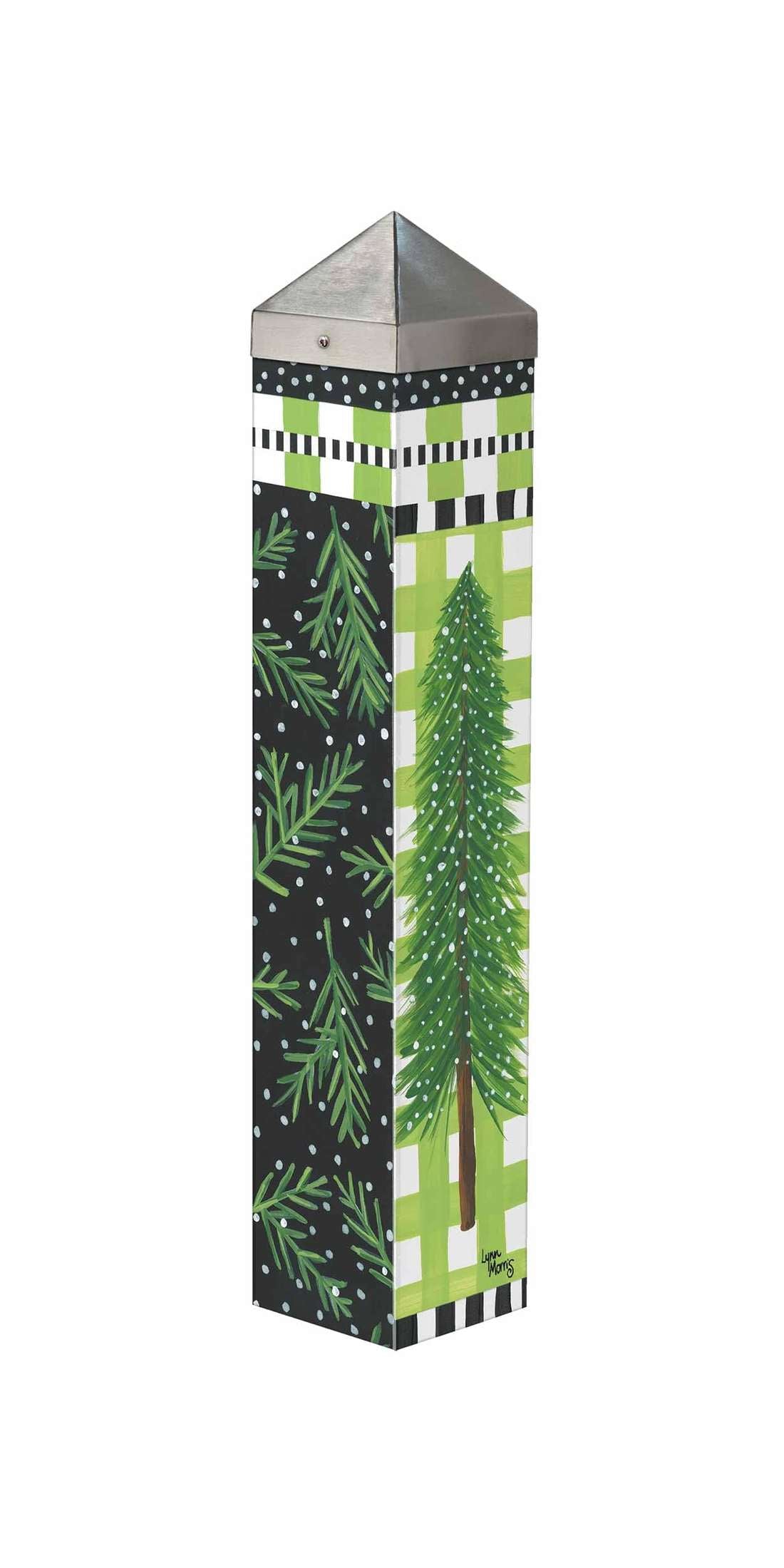 Snowy Pines 20 Inch Art Pole