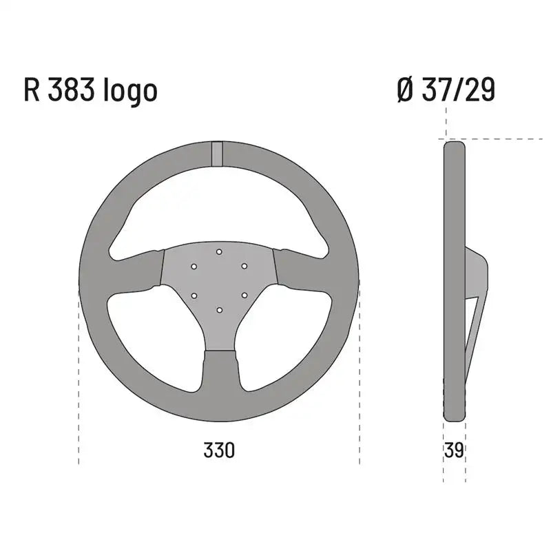 Sparco R-383 Logo Steering Wheel - Suede