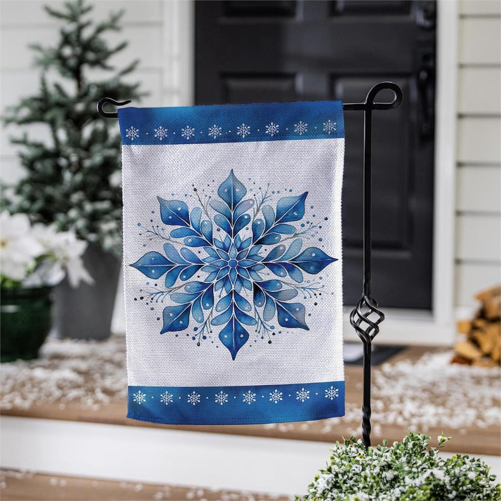 Sparkling Snowflake 2 Sided Garden Flag