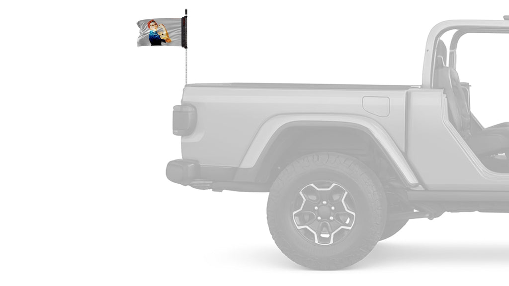 Rosie The Riveter 12"x18" Forever Wave Flag for Jeep Wrangler YJ 1986-1995