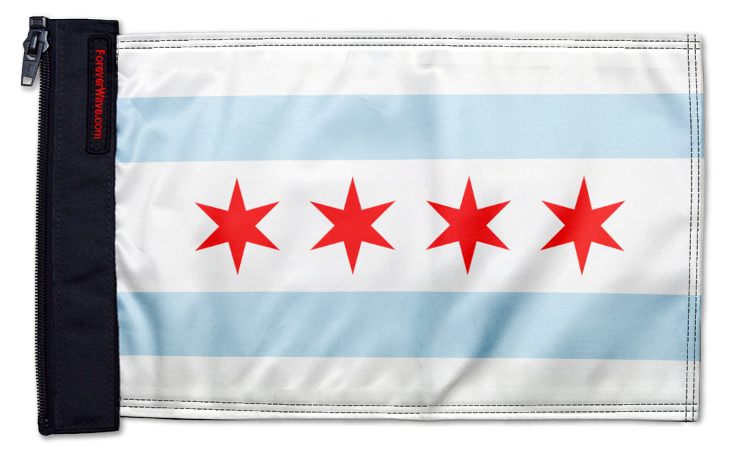 City of Chicago 12"x18" Forever Wave Flag for Jeep Wrangler YJ 1986-1995