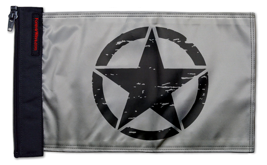 Oscar Mike 12"x18" Forever Wave Flag for Jeep Wrangler CJ-7 and CJ-8 1976-1986