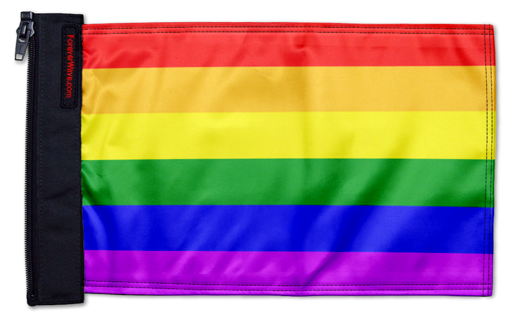 Rainbow 12"x18" Forever Wave Flag for Jeep Wrangler JK 2-Door 2007-2018