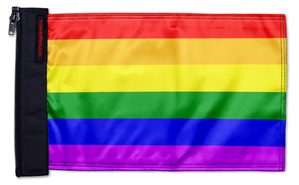 Rainbow 12"x18" Forever Wave Flag for Jeep Wrangler TJ 1996-2006