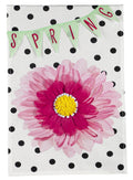 Spring Banner Garden Flag 2 Sided Polka Dot