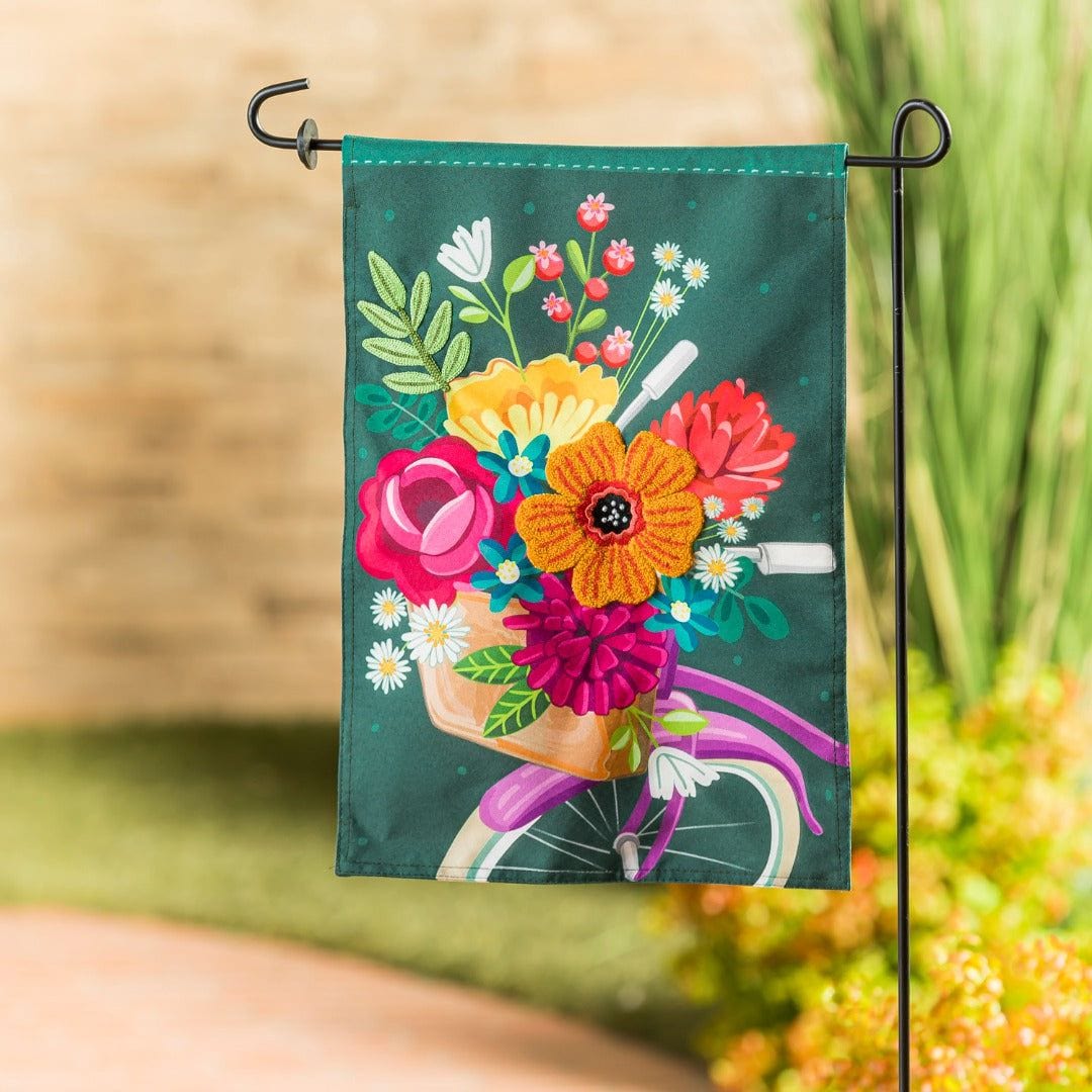 Springtime Bicycle Spring Garden Flag 2 Sided