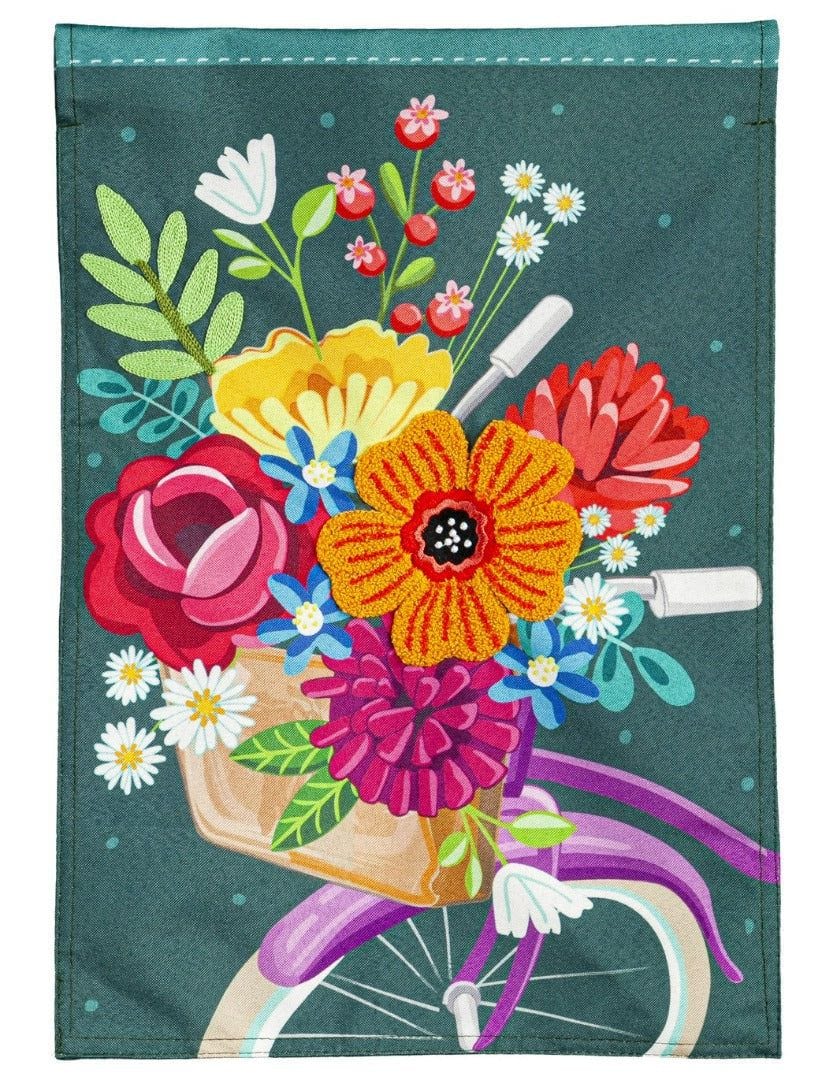 Springtime Bicycle Spring Garden Flag 2 Sided