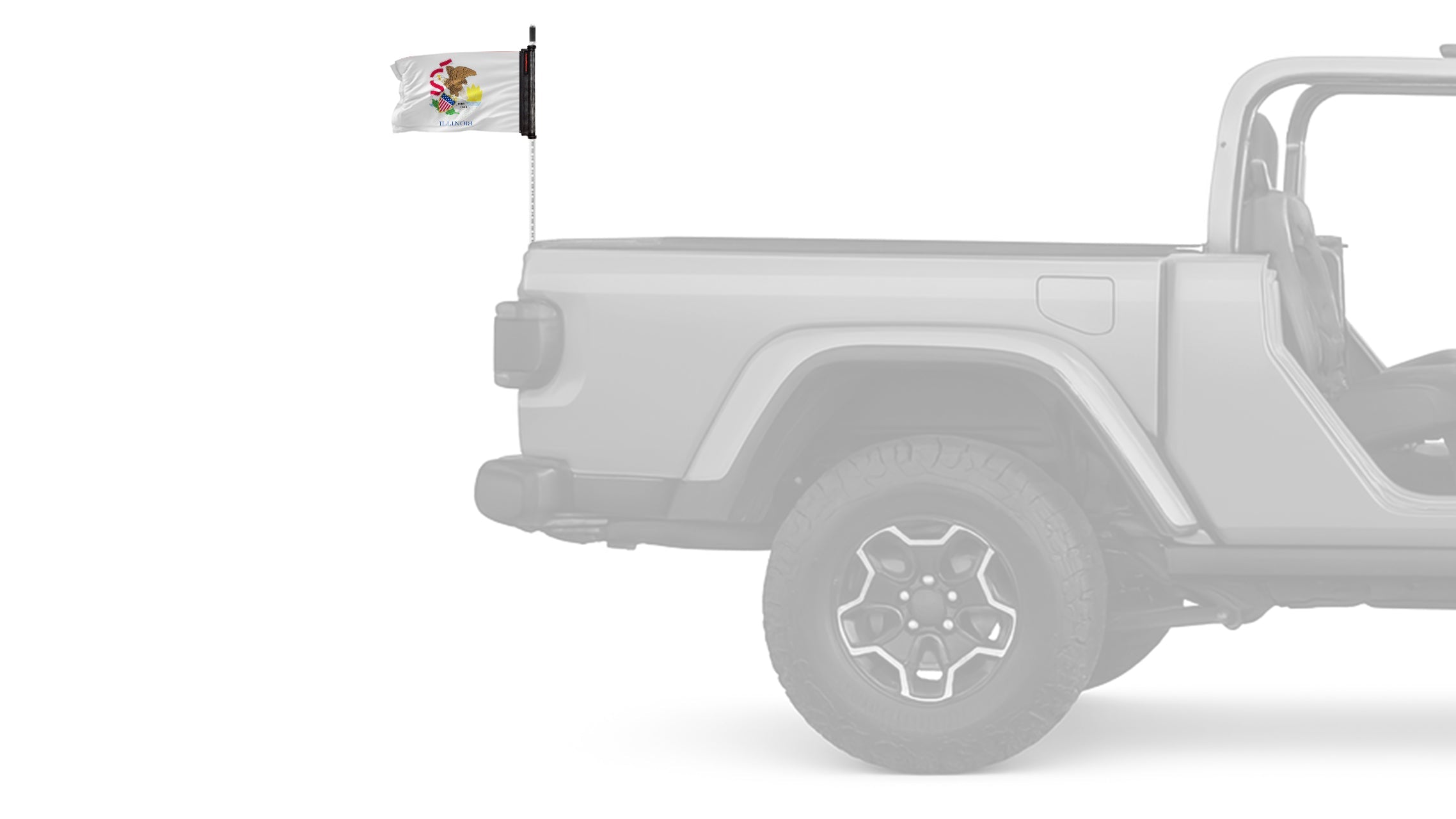 State Flag Illinois 12"x18" Forever Wave Flag for Jeep Wrangler JK 2-Door 2007-2018