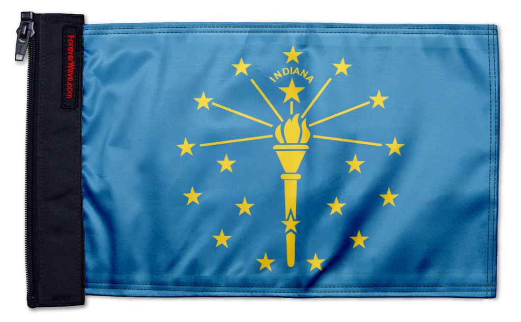 State Flag Indiana 12"x18" Forever Wave Flag for Jeep Wrangler YJ 1986-1995
