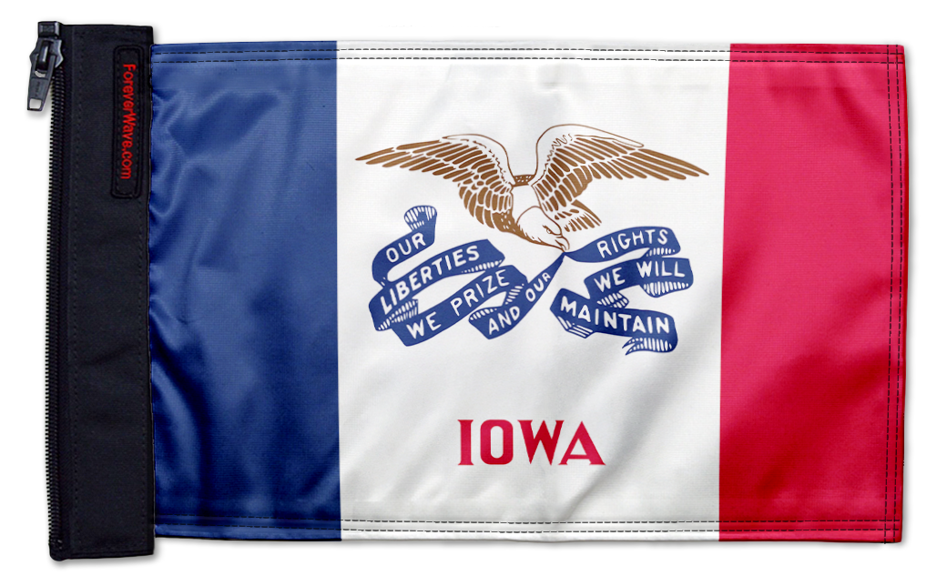 State Flag Iowa 12"x18" Forever Wave Flag for Jeep Wrangler YJ 1986-1995