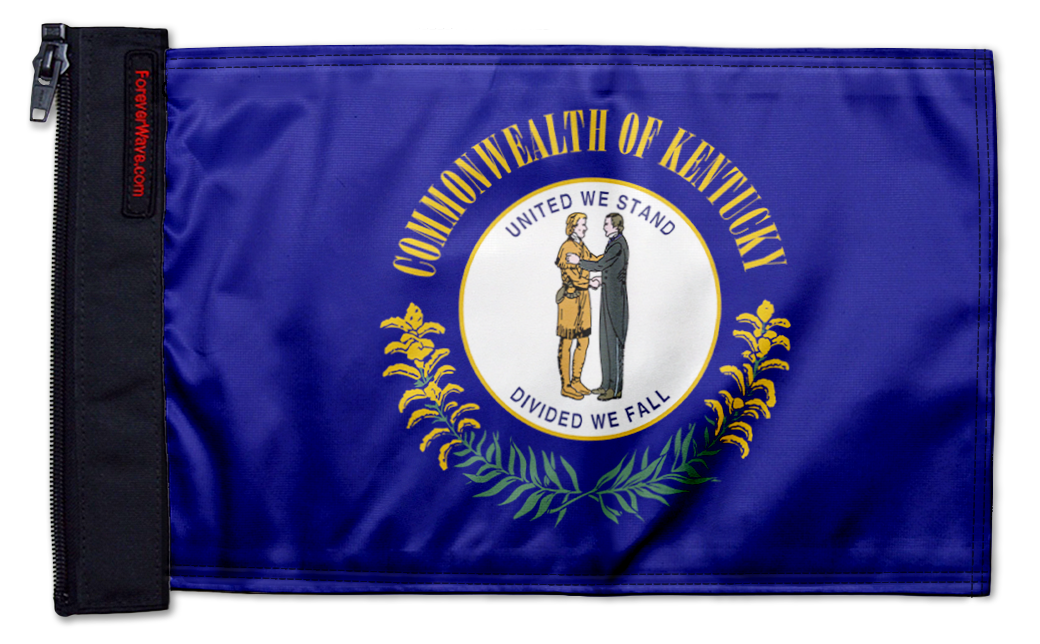 State Flag Kentucky 12"x18" Forever Wave Flag for Jeep Wrangler JK 2-Door 2007-2018