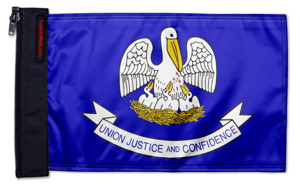 State Flag Louisiana 12"x18" Forever Wave Flag for Jeep Wrangler CJ-7 and CJ-8 1976-1986