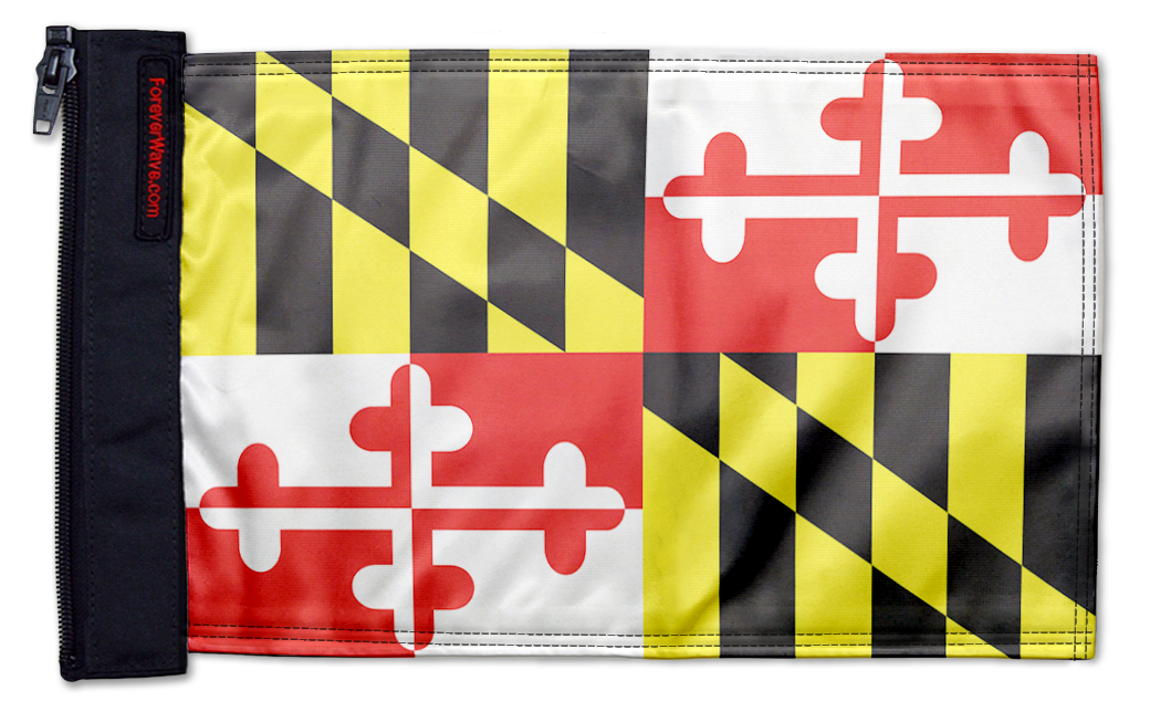 State Flag Maryland 12"x18" Forever Wave Flag for Bronco