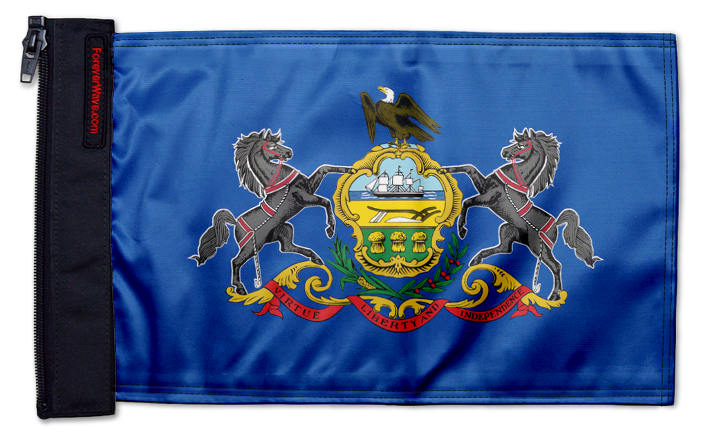 State Flag Pennsylvania 12"x18" Forever Wave Flag for Jeep Wrangler CJ-7 and CJ-8 1976-1986