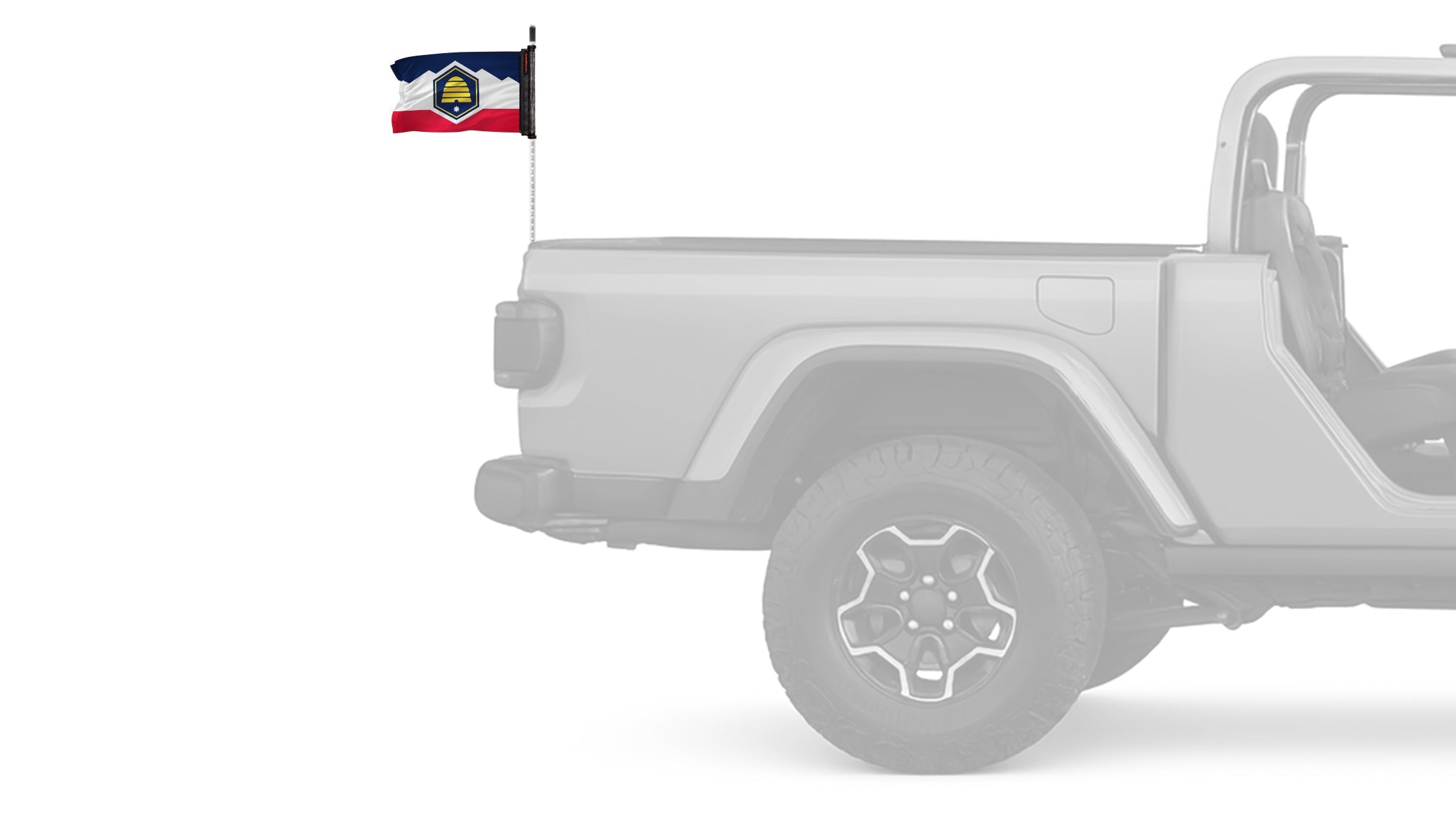 State Flag Utah 12"x18" Forever Wave Flag for Jeep Wrangler JK 2-Door 2007-2018