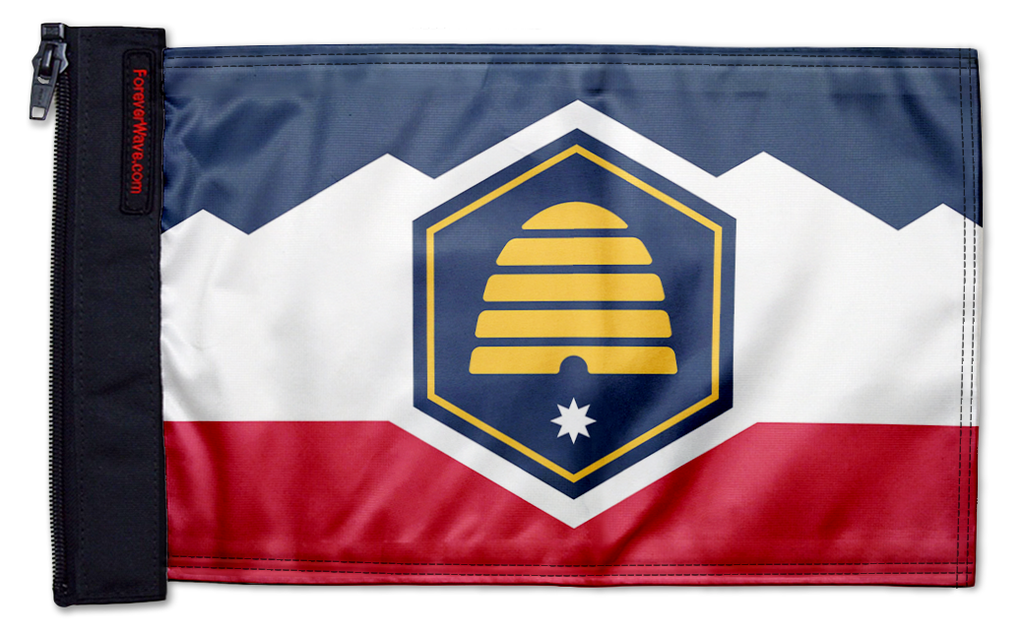 State Flag Utah 12"x18" Forever Wave Flag for Jeep Wrangler CJ-7 and CJ-8 1976-1986