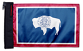 State Flag Wyoming 12"x18" Forever Wave Flag for Golf Carts